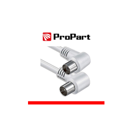Cavo Antenna TV Propart 2,5m IEC 90° Bianco TR-C25SP90-W