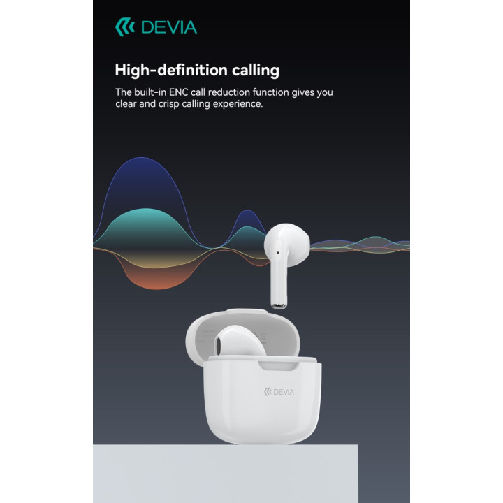 Auricolari Devia TWS-K1 Bluetooth 5.3 Bianchi EM057