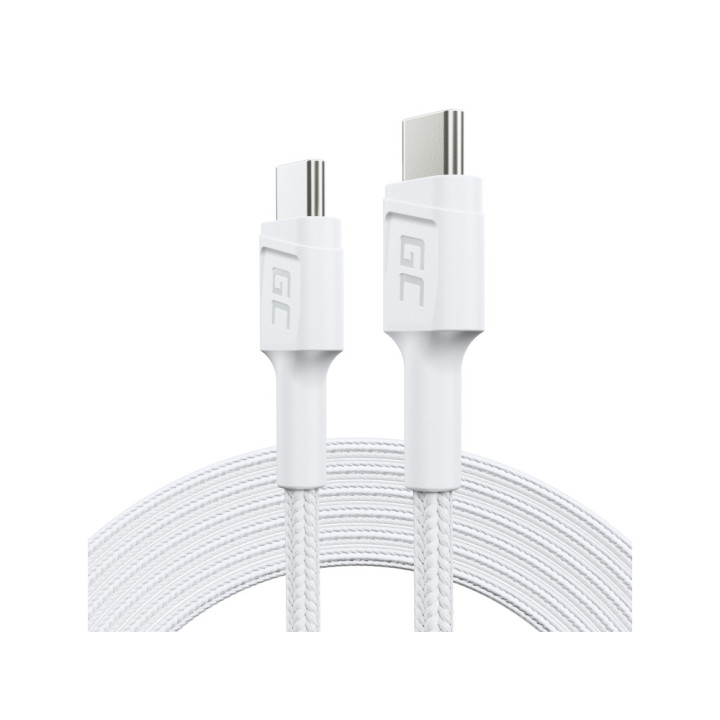 Cavo USB-C tipo C bianco 2 m Green Cell PowerStream, Power Delivery 60 W, Quick Charge 3.0