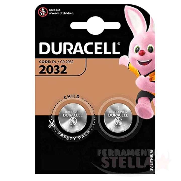 Batteria al Litio Duracell 3V Tipo CR2032 DL2032 Doppie