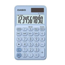 Casio - Calcolatrice  Tascabile 10 Cifre Azzurro Chiaro