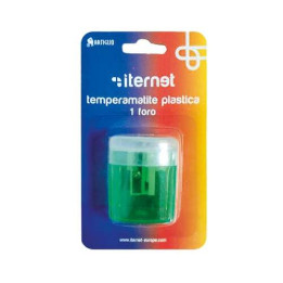 Iternet - Temperamatite di plastica 1 foro colori vari