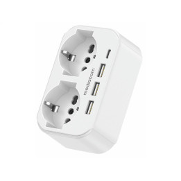 Mediacom - Multipresa 2 Schuko 3USB+1TYPEC