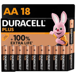Duracell - Plus Power 100 Batteria Alcalina AA LR6 18 Unita